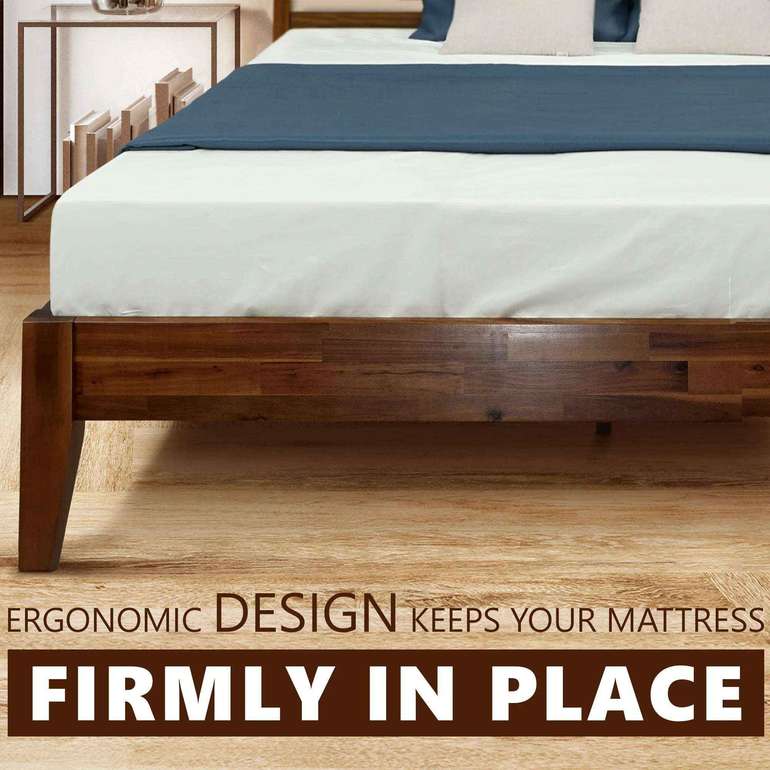 Acacia Emery Solid Wood Bed Frame - Stylish and Durable Acacia Wood Design for Your Bedroom