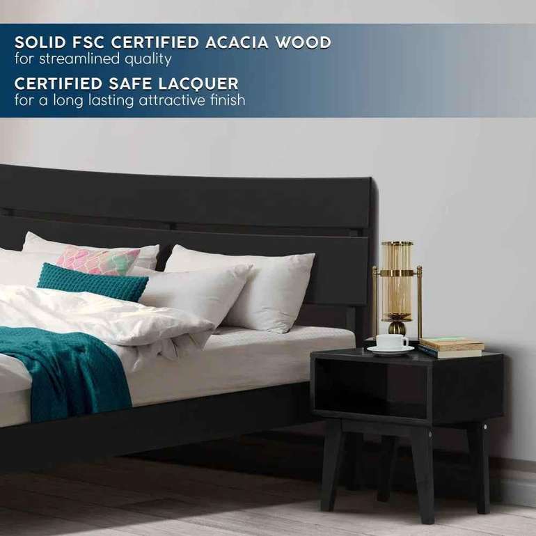Acacia Aurora Bed Frame & Nightstand Set for Stylish Bedrooms