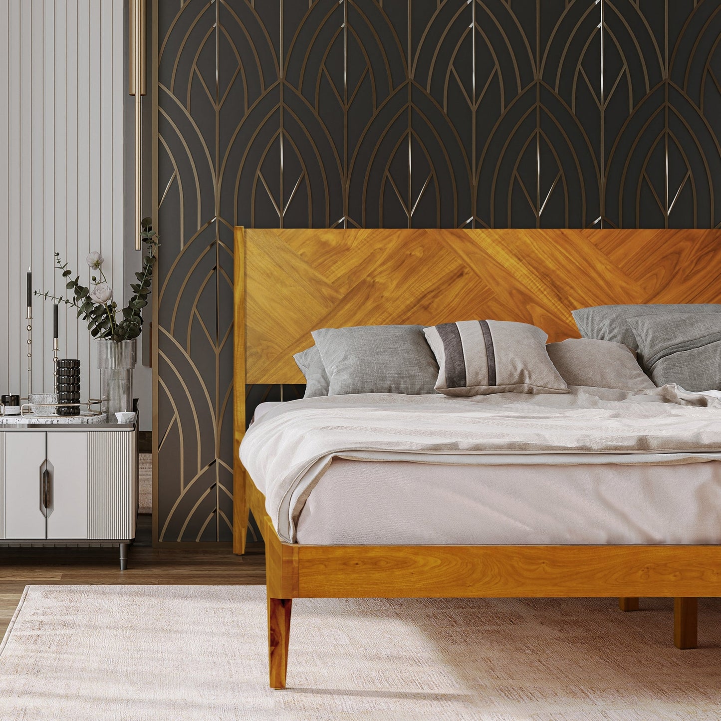 Rorns Gazelle Platform Bed Frame With Headboard for Ultimate Comfort