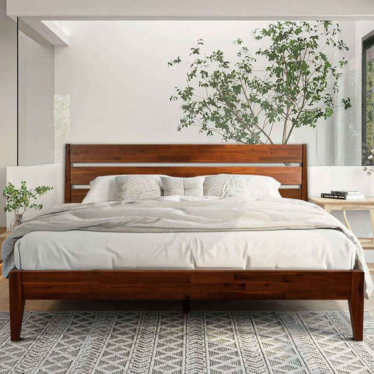 Acacia Emery Solid Wood Bed Frame - Stylish and Durable Acacia Wood Design for Your Bedroom