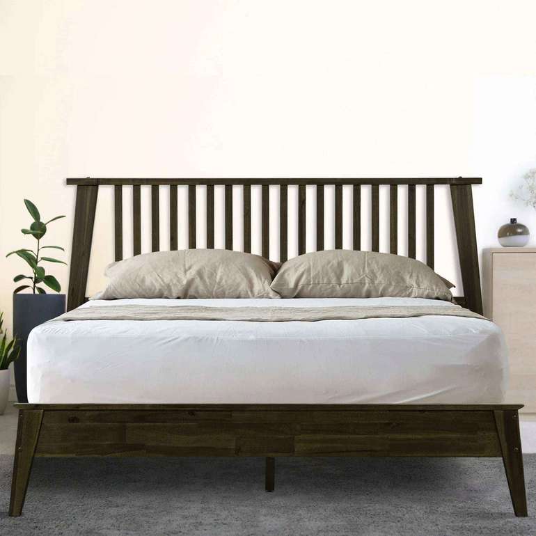Acacia Kaylin Deluxe Wood Platform Bed Frame for Stylish Bedrooms