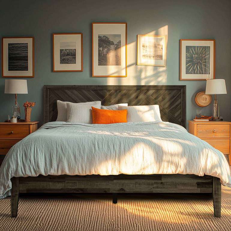 Acacia Sierra Deluxe Solid Wood Bed Frame