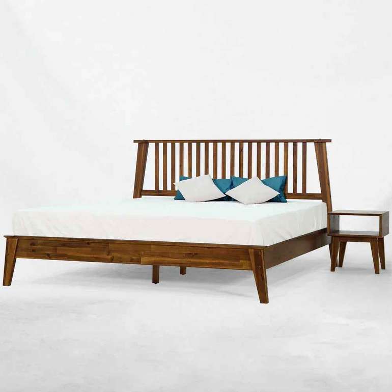 Acacia Kaylin Bed Frame & Nightstand Set for a Stylish Bedroom