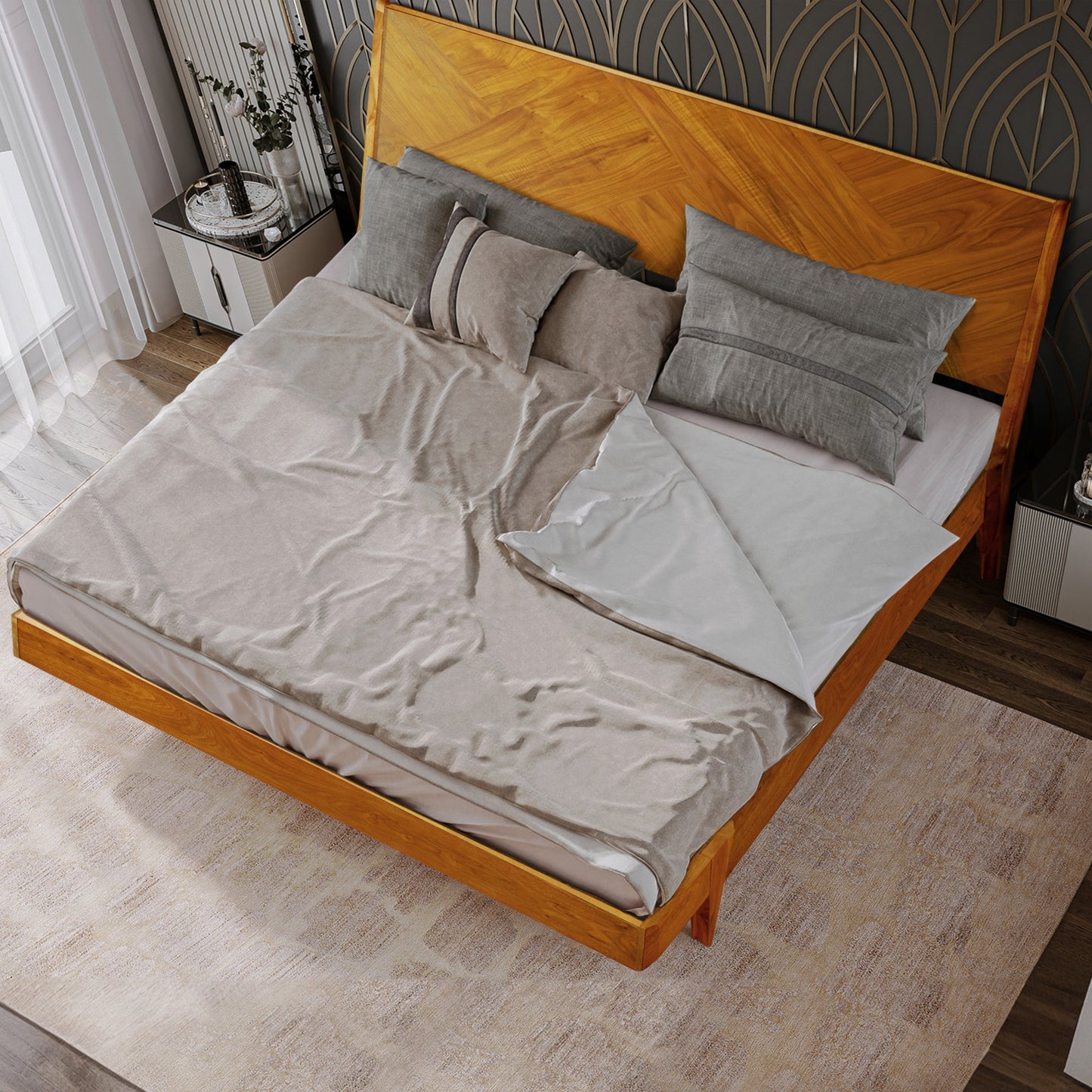 Rorns Gazelle Platform Bed Frame With Headboard for Ultimate Comfort